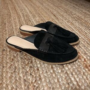 Chic Black Tassel Mules